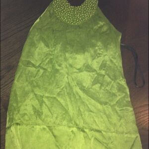 Bebe! Green beaded tank - amazing condition, Y2K style *** Xs/ S